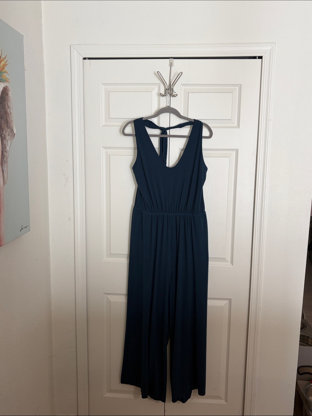 Old Navy Navy Sleeveless V-Neck Wide-Leg Jumpsuit
